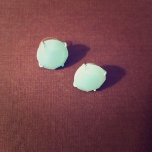 Jcrew round studs - teal/light blue